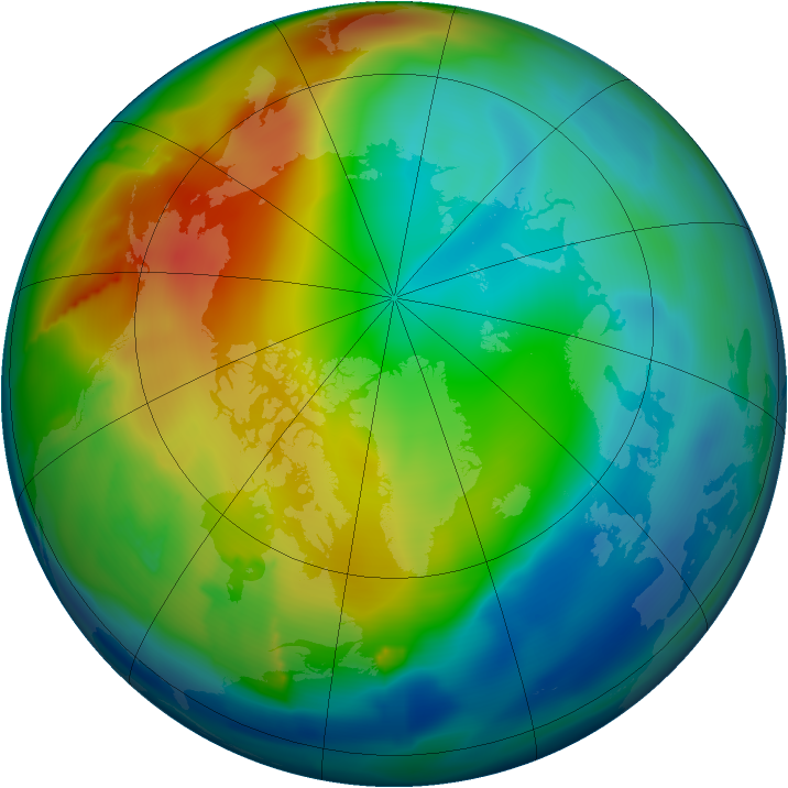 Arctic ozone map for 24 December 2011